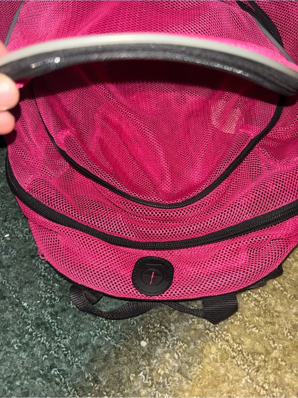 Nike Hot Pink Mesh Backpack with White Swoosh